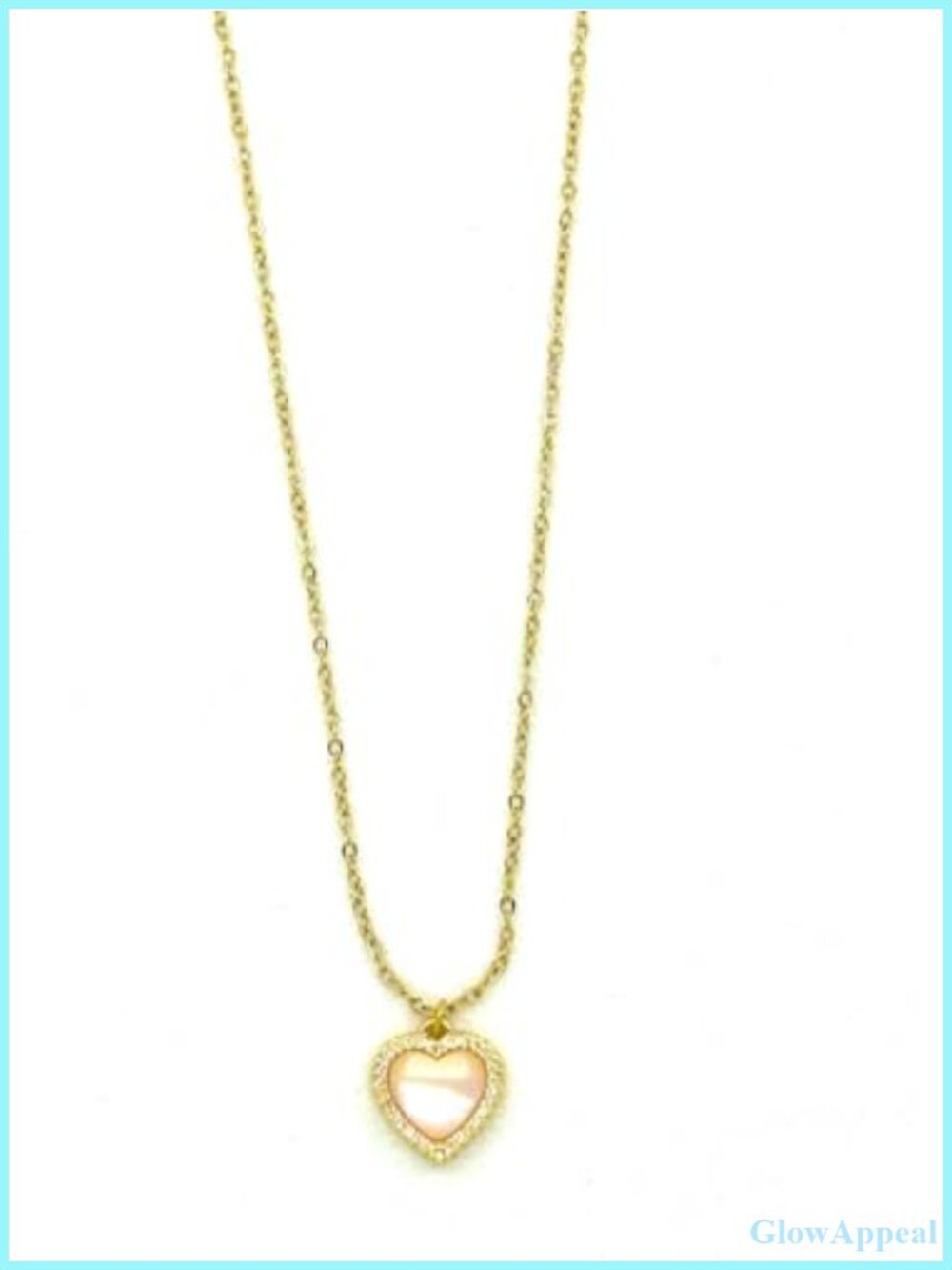 Dainty Heart Necklace for Women Opal Pendant Gold Chain Romantic Gift